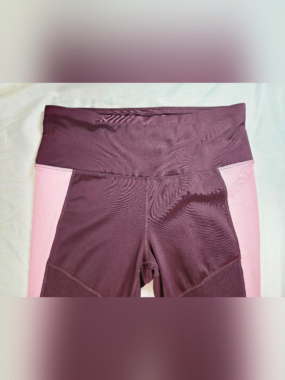 Tangerine Womens Purple & Pink Side Panel Elastic Waist Athletic Leggings Sz Med - Picture 3 of 14